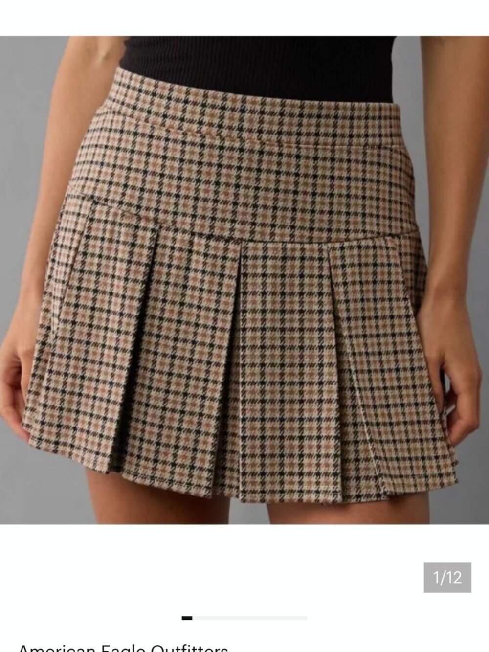 new AMERICAN EAGLE houndstooth plaid skirt with built in shorts 00